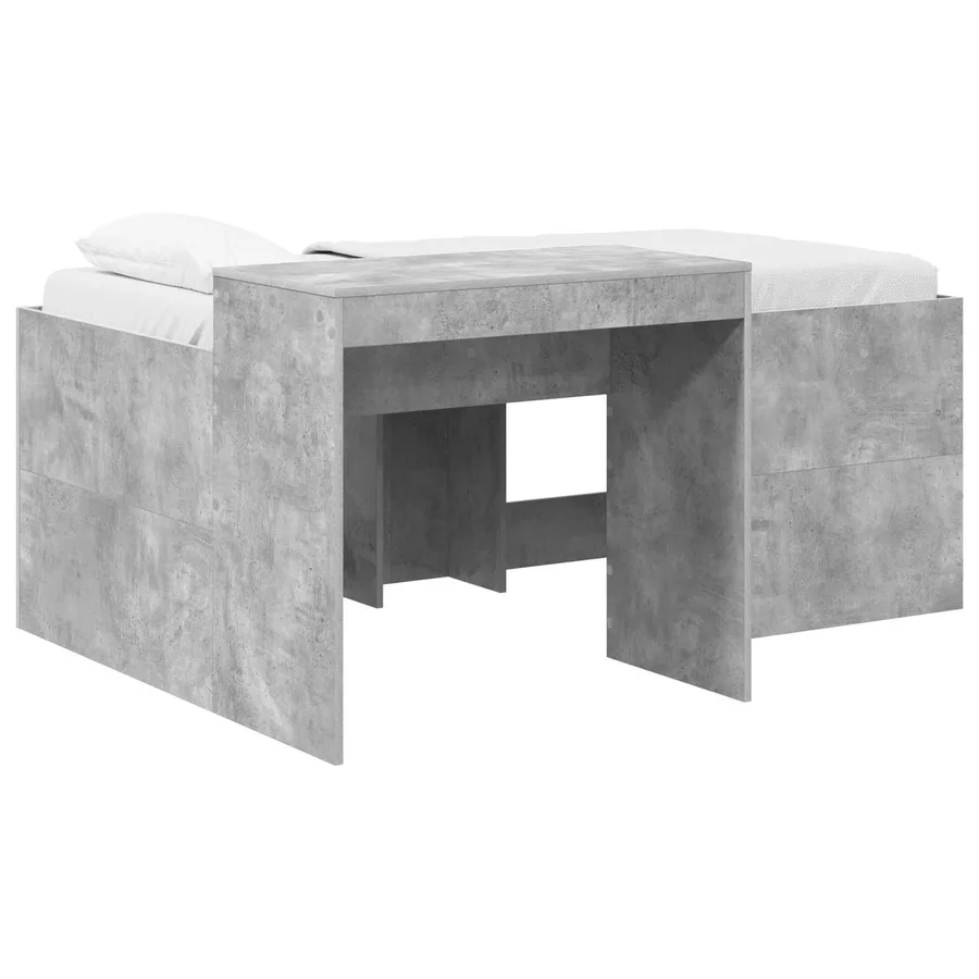 Lit haut pour enfants avec bureau Gris béton 80 x 160 cm - 2