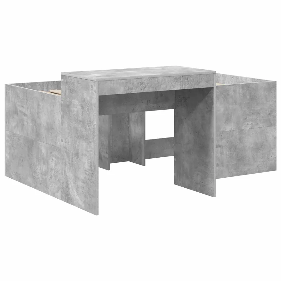 Lit haut pour enfants avec bureau Gris béton 80 x 160 cm - 3