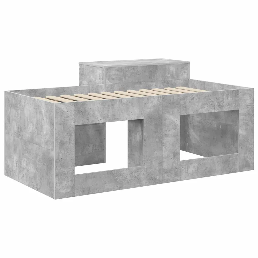 Lit haut pour enfants avec bureau Gris béton 80 x 160 cm - 5