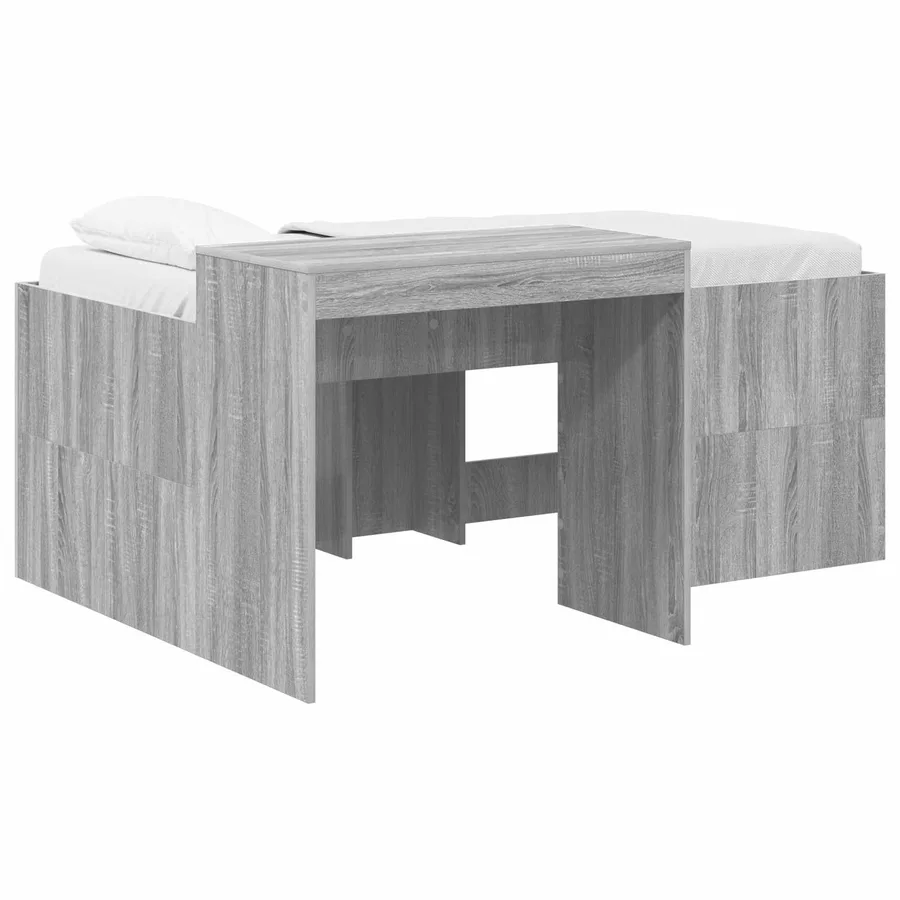 Lit haut pour enfants avec bureau Sonoma gris Bois d'ingénierie - 2