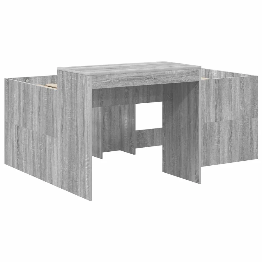 Lit haut pour enfants avec bureau Sonoma gris Bois d'ingénierie - 3
