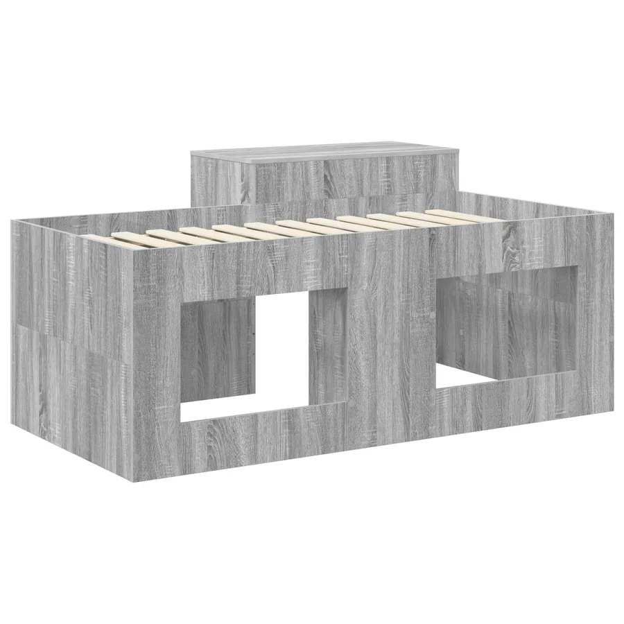 Lit haut pour enfants avec bureau Sonoma gris Bois d'ingénierie - 5