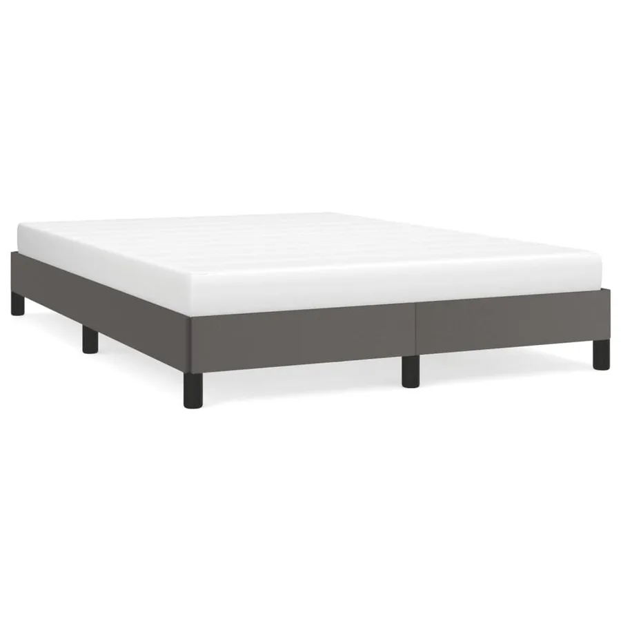 Cadre de lit sans matelas gris 140x200 cm similicuir - 2