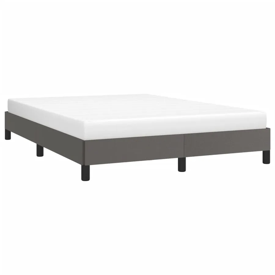 Cadre de lit sans matelas gris 140x200 cm similicuir - 3