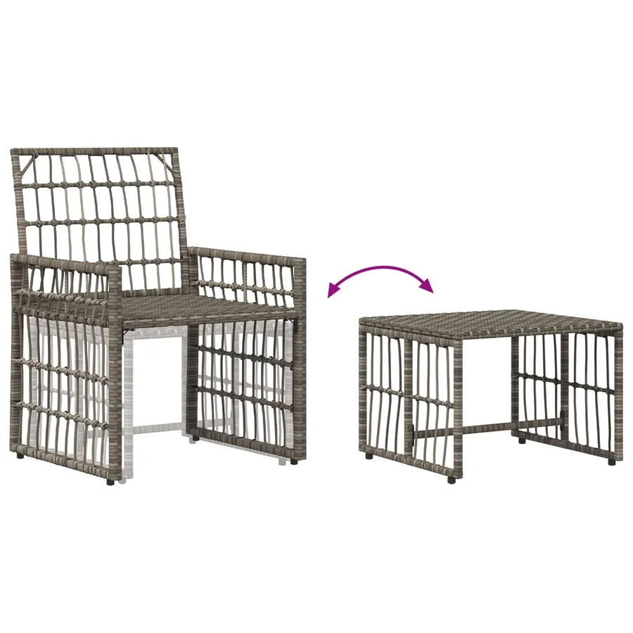 Ensemble de meubles d'extérieur 5 pcs Noir et Gris foncé - 13
