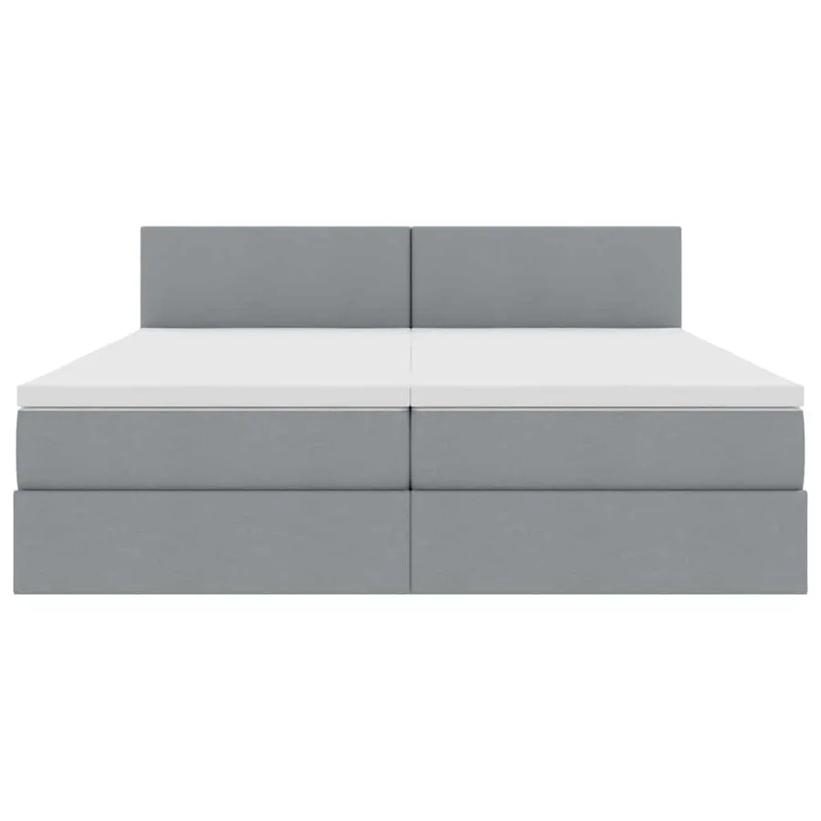 Lit de Rangement Gris clair 200 x 200 cm Cuir synthétique - 10