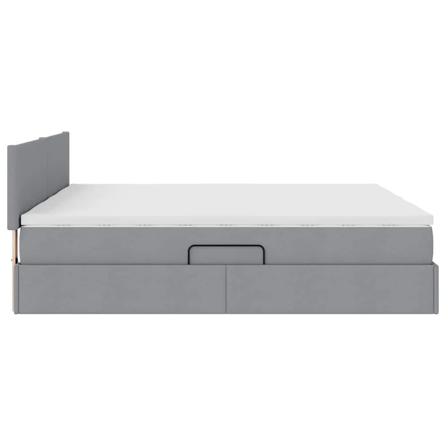 Lit de Rangement Gris clair 200 x 200 cm Cuir synthétique - 11