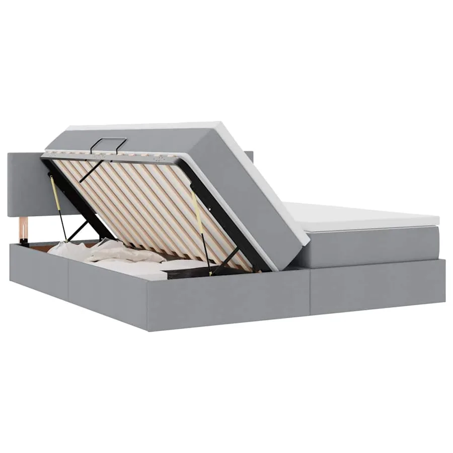 Lit de Rangement Gris clair 200 x 200 cm Cuir synthétique - 7