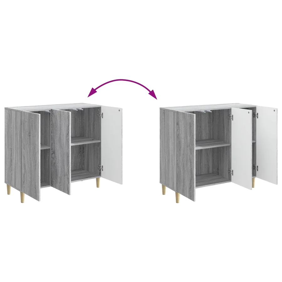 Buffet Sonoma gris 89 x 34,5 x 80 cm Bois d'ingénierie - 11