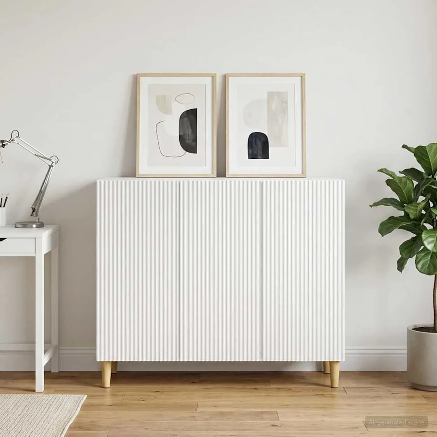 Buffet Blanc 89 x 34,5 x 80 cm Bois d'ingénierie