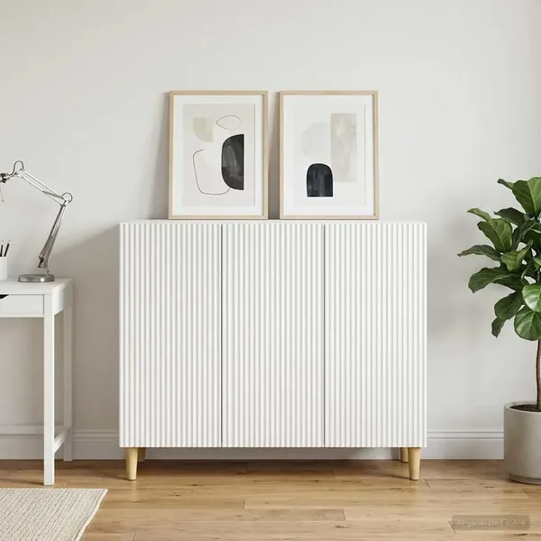 Buffet Blanc 89 x 34,5 x 80 cm Bois d'ingénierie