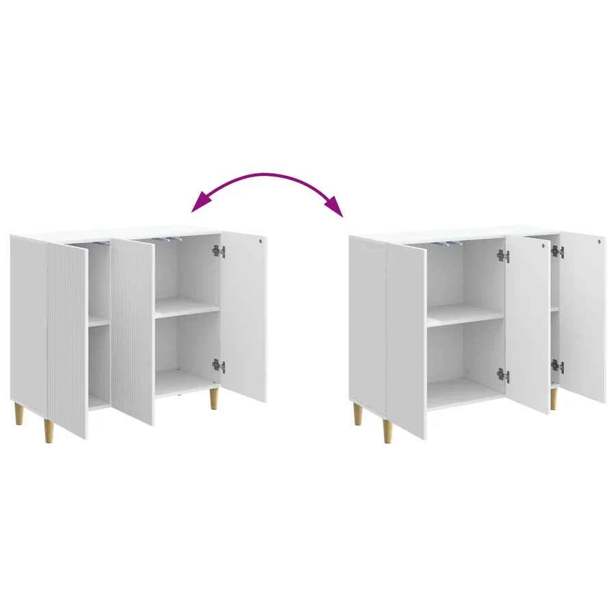 Buffet Blanc 89 x 34,5 x 80 cm Bois d'ingénierie - 11