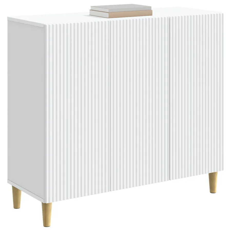 Buffet Blanc 89 x 34,5 x 80 cm Bois d'ingénierie - 3