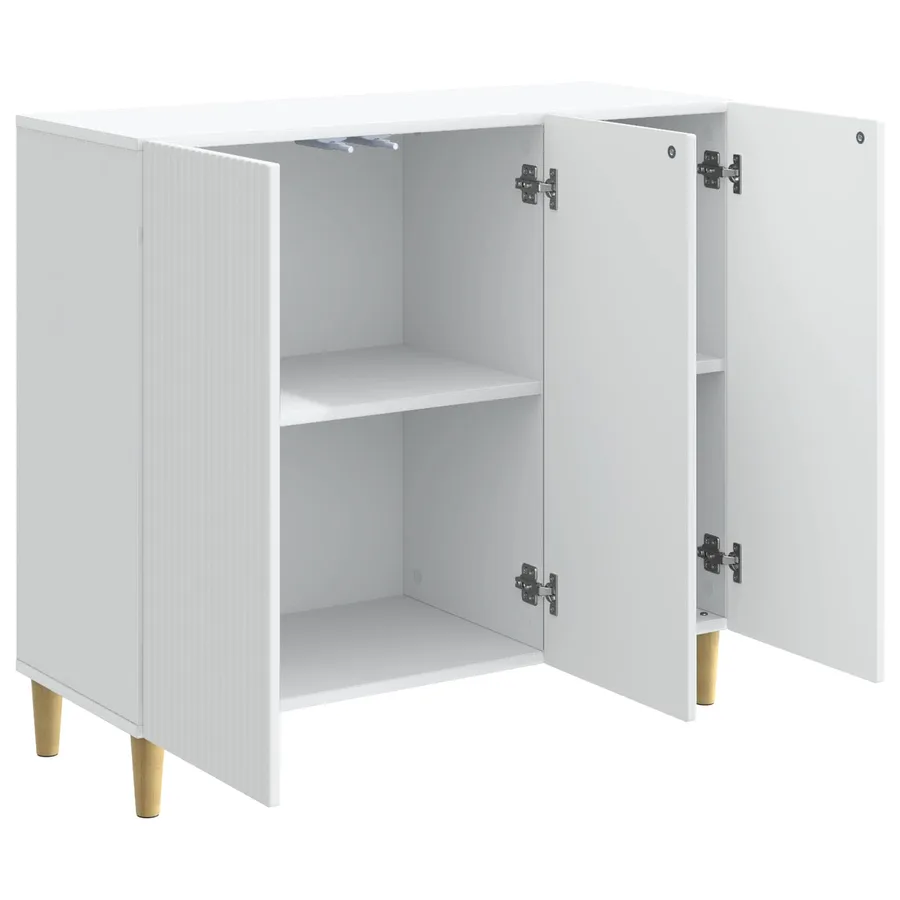 Buffet Blanc 89 x 34,5 x 80 cm Bois d'ingénierie - 5