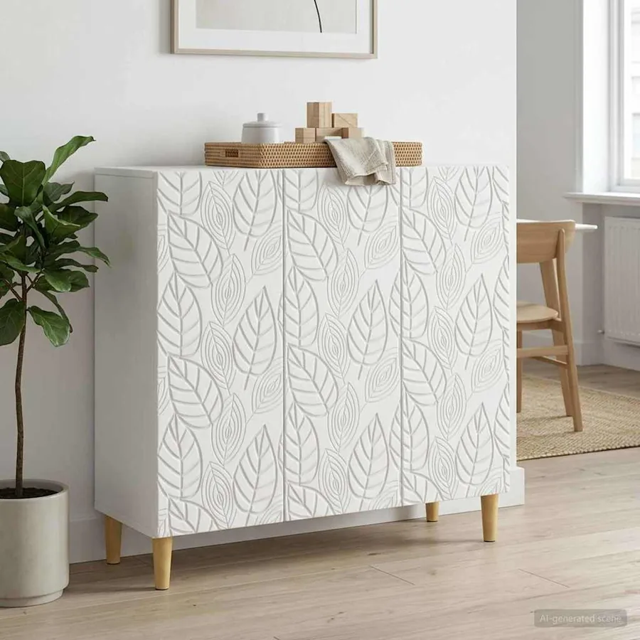 Buffet Blanc 89 x 34,5 x 80 cm Bois d'ingénierie