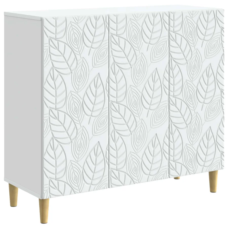 Buffet Blanc 89 x 34,5 x 80 cm Bois d'ingénierie - 2