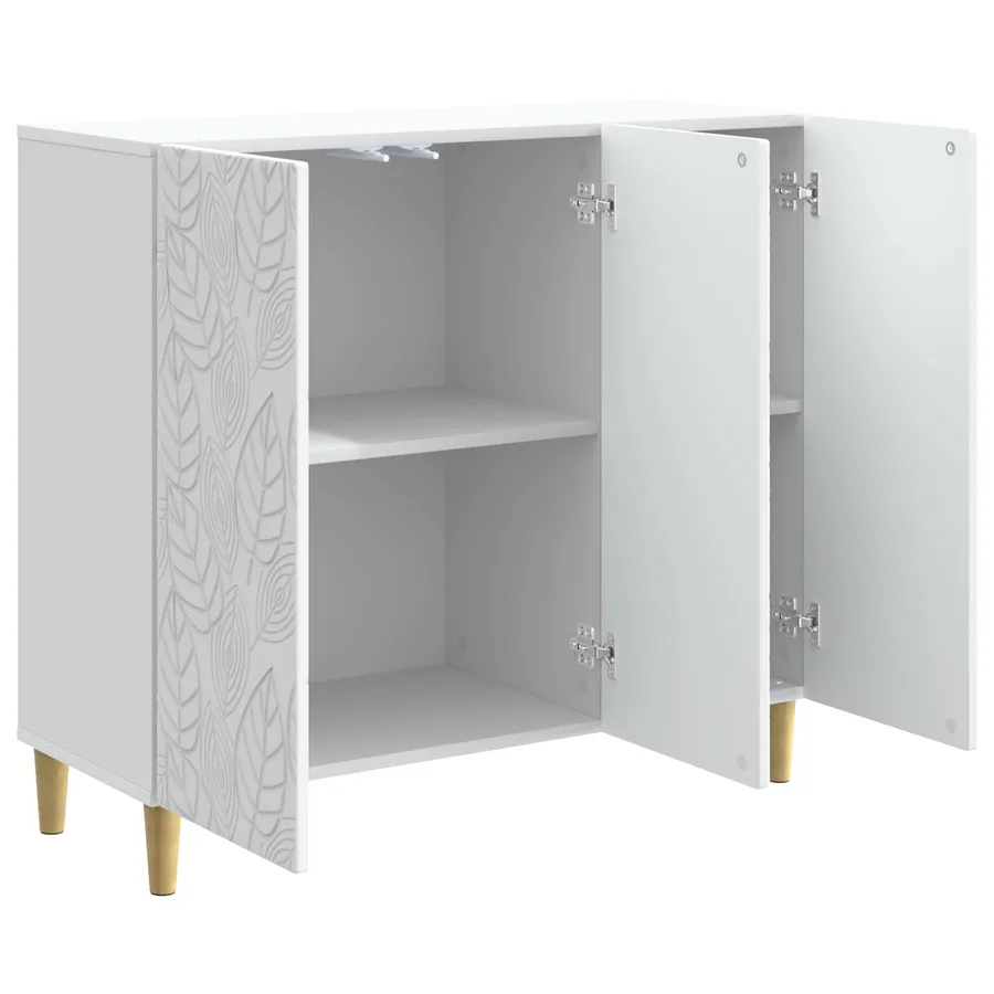 Buffet Blanc 89 x 34,5 x 80 cm Bois d'ingénierie - 4