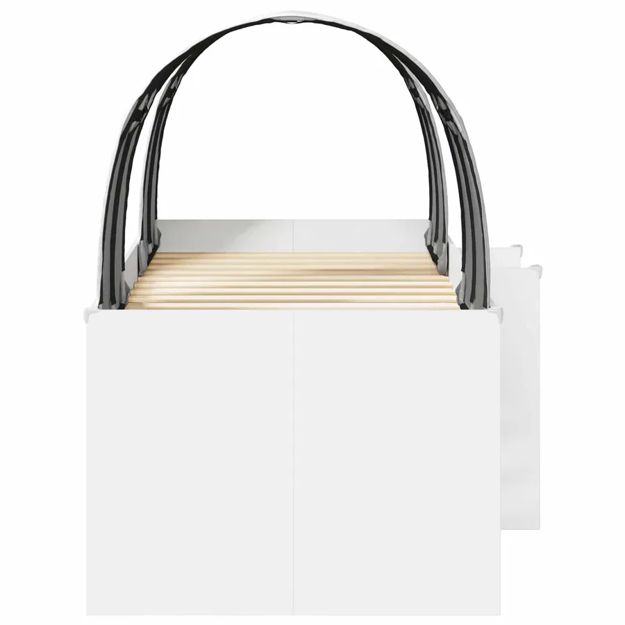Lit avec Tunnel 3 pc Blanc Bois d'ingénierie - 7