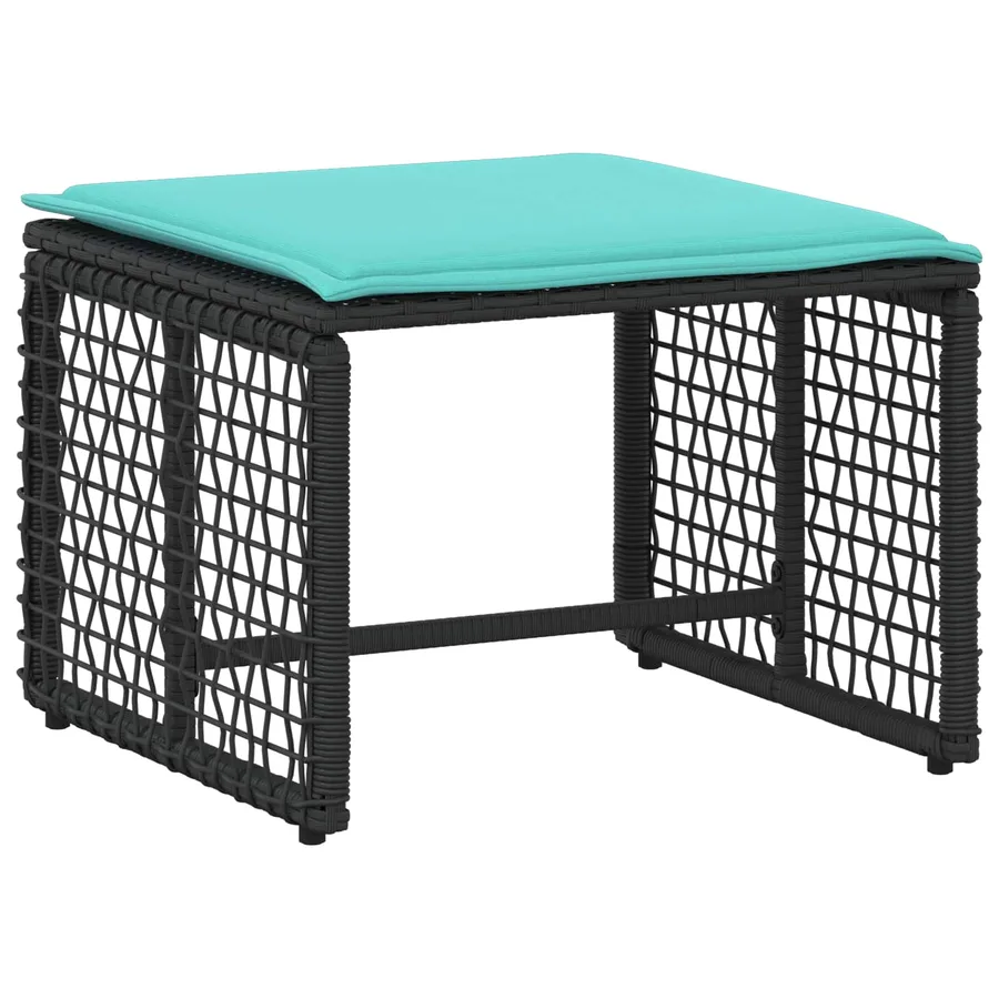 Ensemble de meubles d'extérieur 5 pcs Noir et turquoise - 4