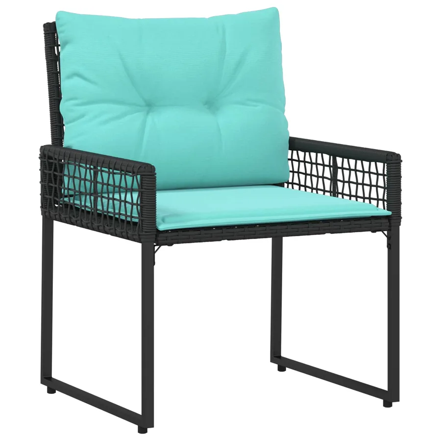 Ensemble de meubles d'extérieur 5 pcs Noir et turquoise - 7