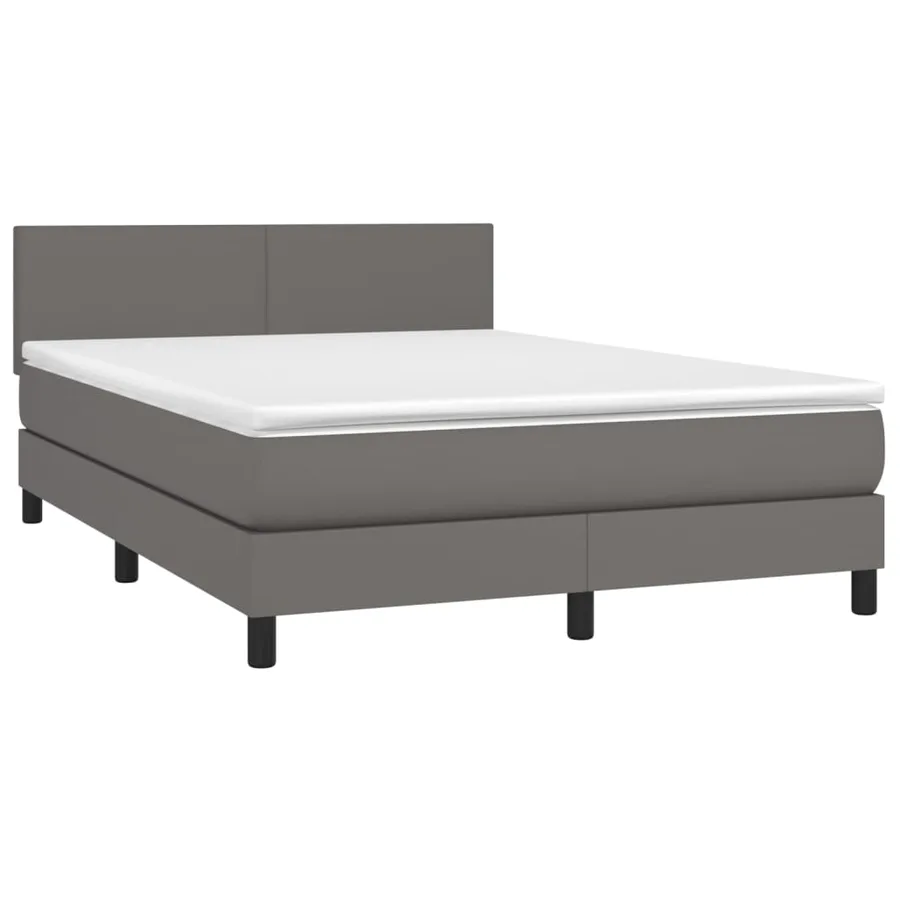 Sommier à lattes de lit avec matelas et LED Gris 140x200 cm - 3