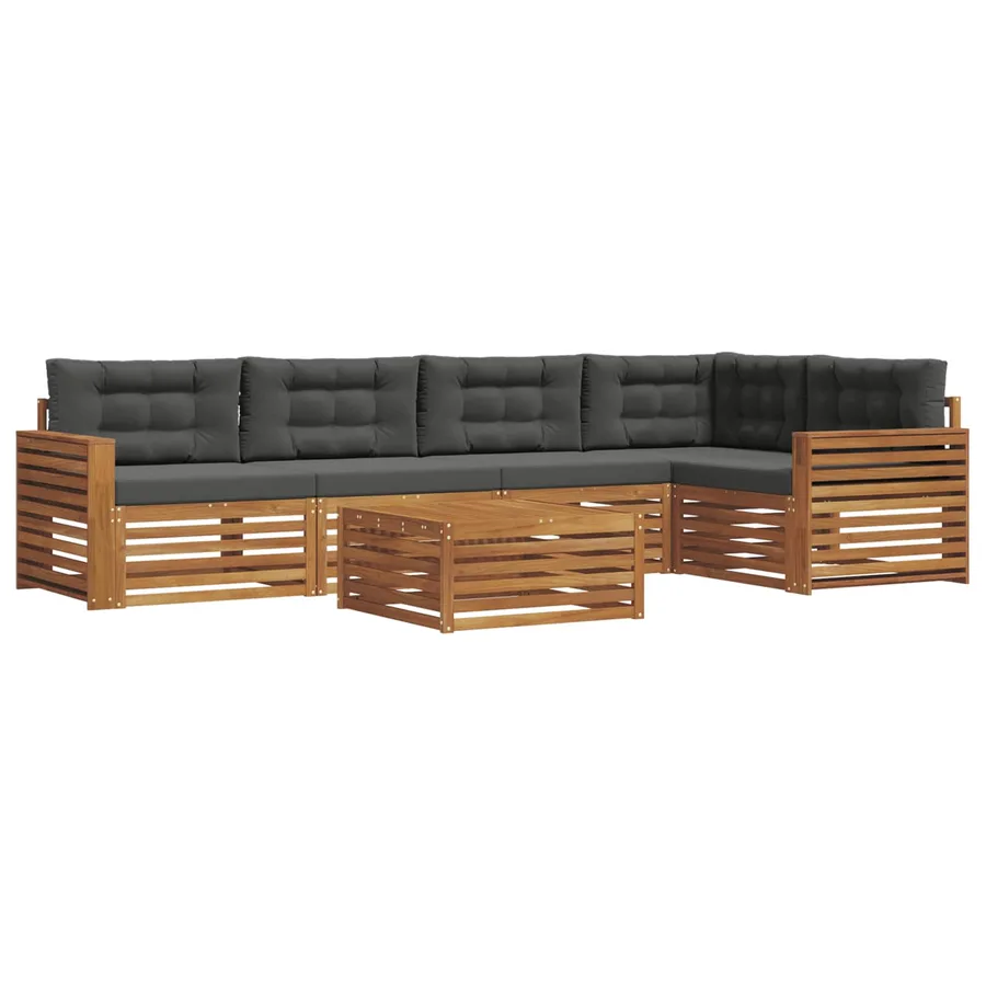 Ensemble de canapés d'extérieur 6 pcs Naturel et Anthracite - 2
