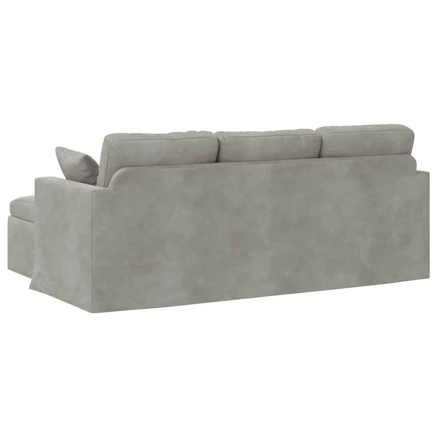 Canapé Gris clair 198 x 134 x 80 cm Velours - 6