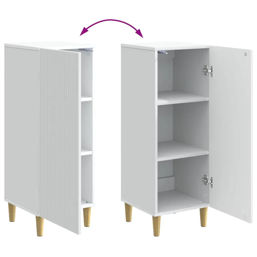 Buffet Blanc 33 x 34,5 x 90 cm Bois d'ingénierie - 11