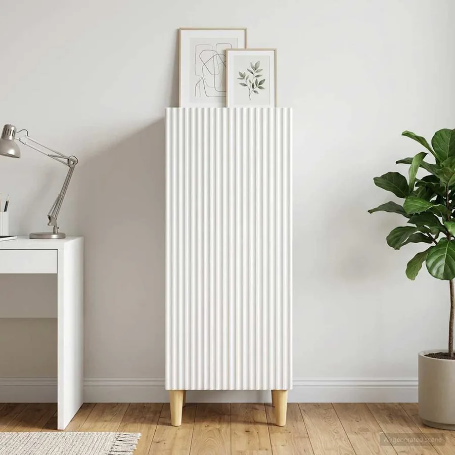 Buffet Blanc 33 x 34,5 x 90 cm Bois d'ingénierie - 4