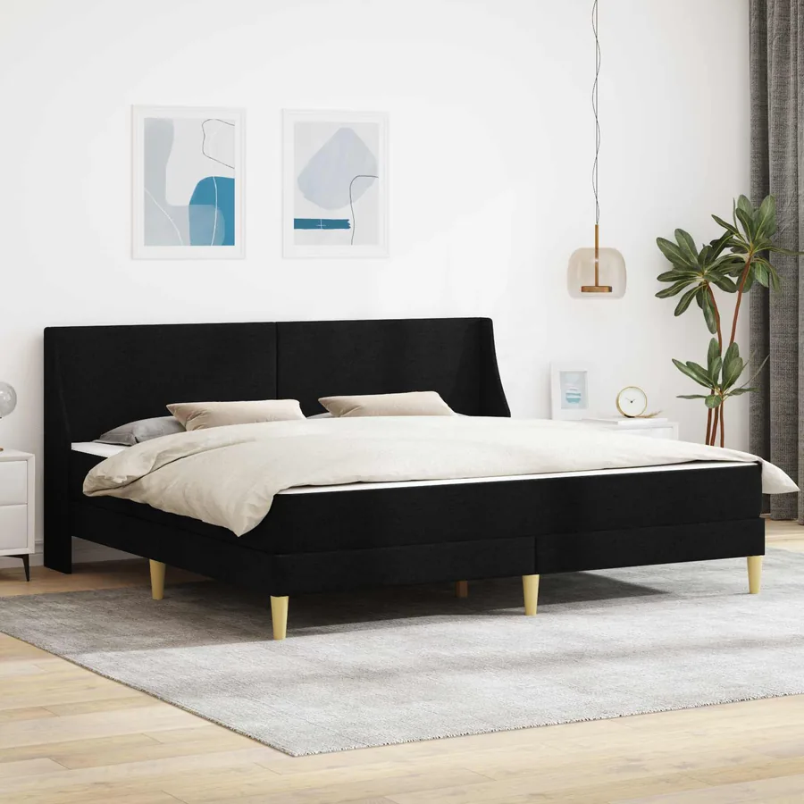 Cadre de lit avec matelas avec tête de lit Polyester