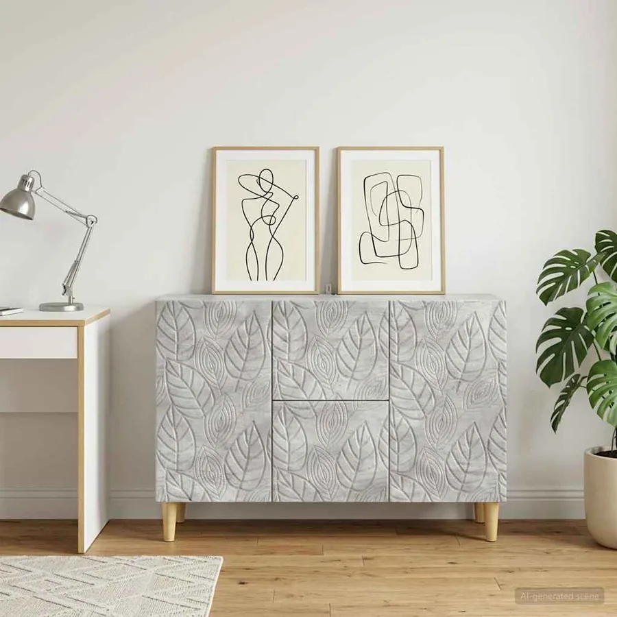 Buffet Gris béton 89 x 34,5 x 60 cm Bois d'ingénierie