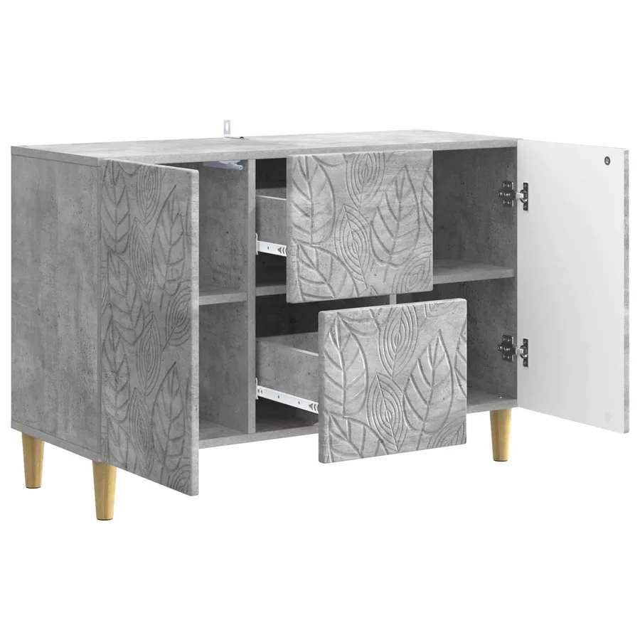 Buffet Gris béton 89 x 34,5 x 60 cm Bois d'ingénierie - 4