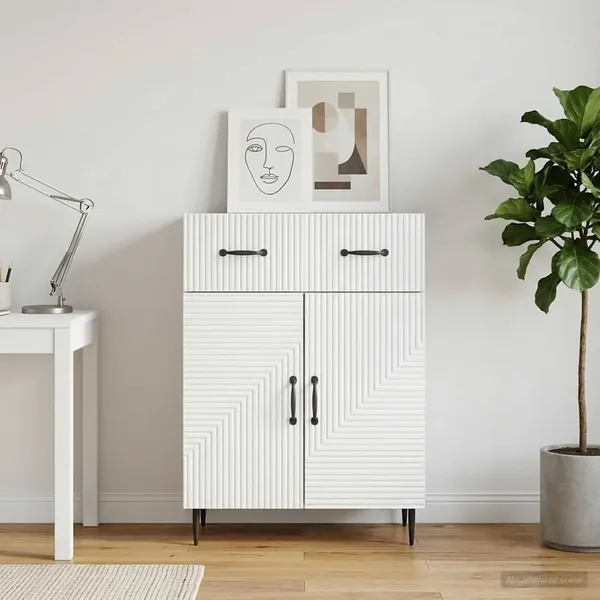 Buffet Blanc 66 x 34,5 x 89,5 cm Bois d'ingénierie