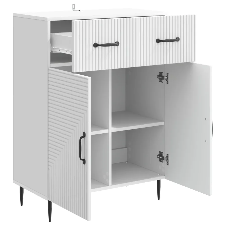 Buffet Blanc 66 x 34,5 x 89,5 cm Bois d'ingénierie - 5