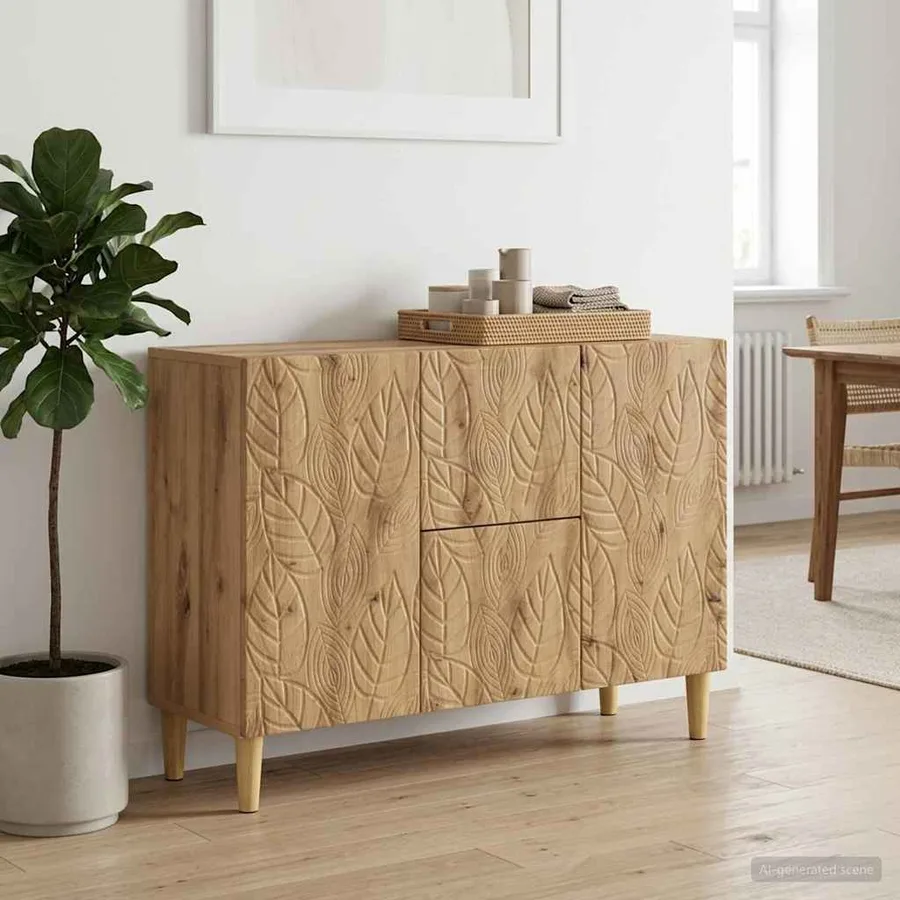 Buffet Chêne artisanal 89 x 34,5 x 60 cm Bois d'ingénierie - 3