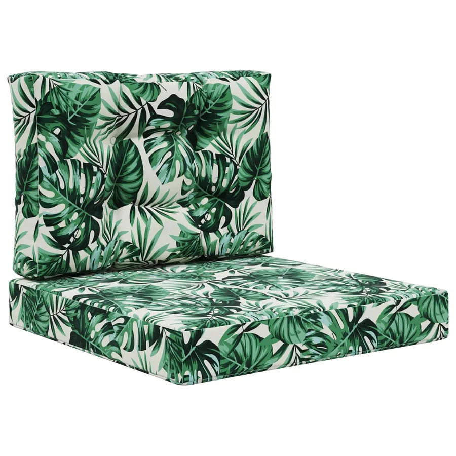 Coussin de canapé d'extérieur 2 pcs Motif feuille Polyester - 2