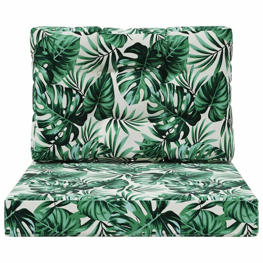 Coussin de canapé d'extérieur 2 pcs Motif feuille Polyester - 6
