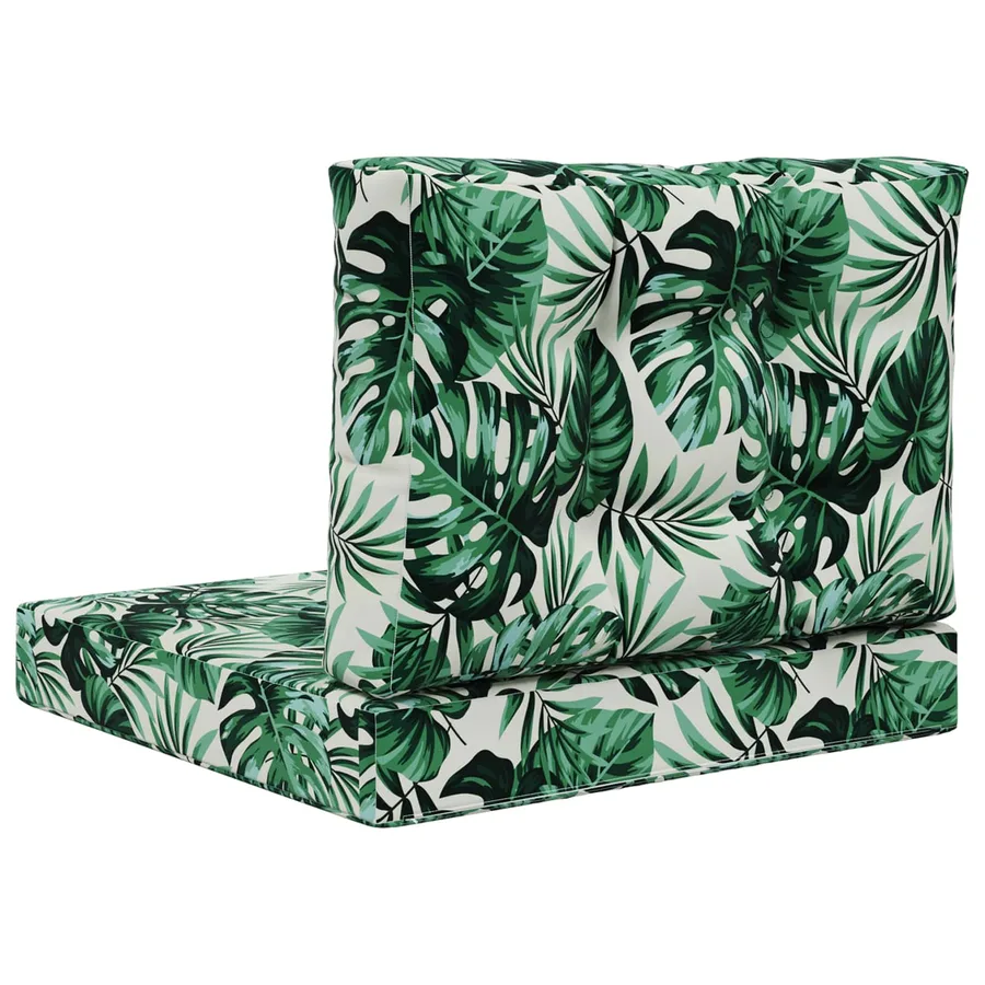 Coussin de canapé d'extérieur 2 pcs Motif feuille Polyester - 7