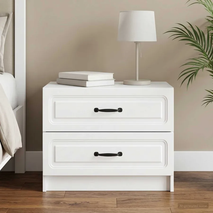 Cabinet de chevet Blanc 62 x 34,5 x 44,5 cm Bois d'ingénierie