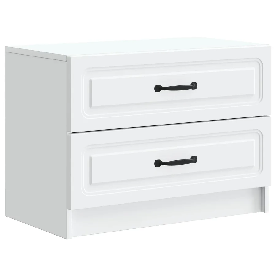 Cabinet de chevet Blanc 62 x 34,5 x 44,5 cm Bois d'ingénierie - 2