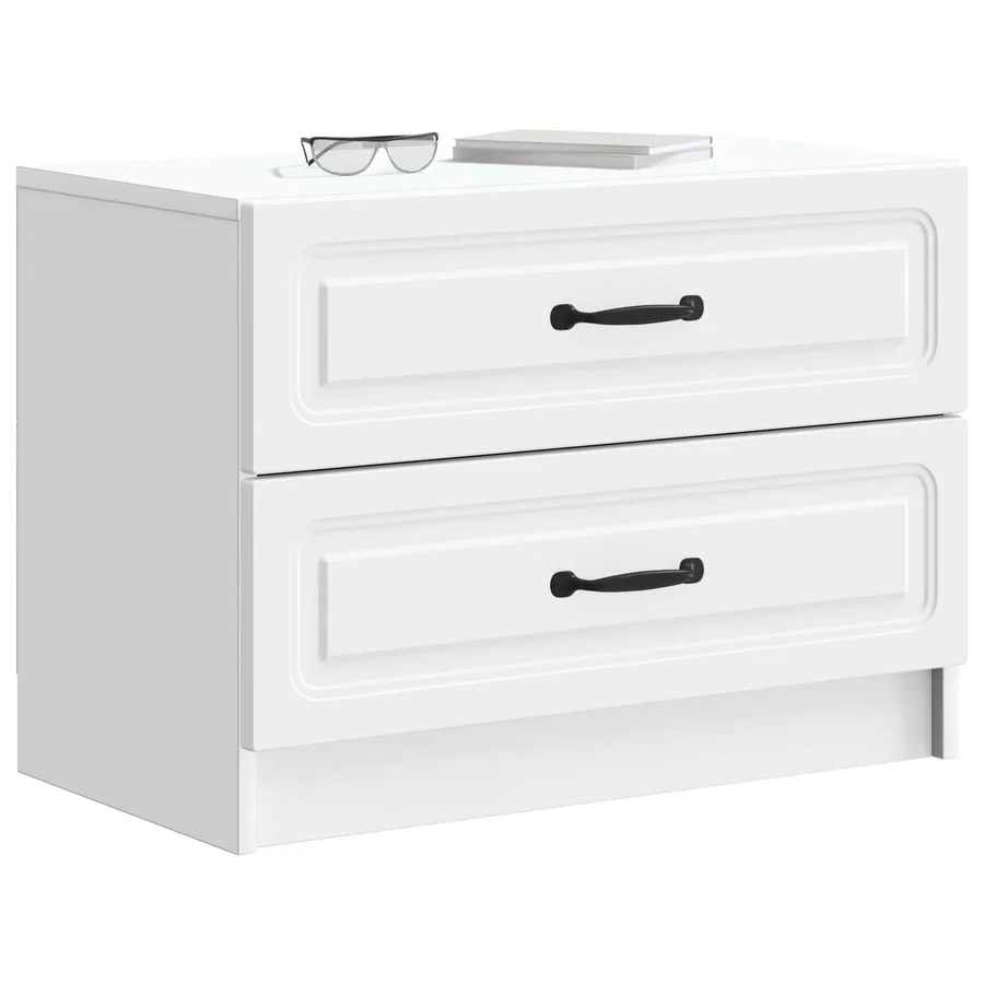 Cabinet de chevet Blanc 62 x 34,5 x 44,5 cm Bois d'ingénierie - 3