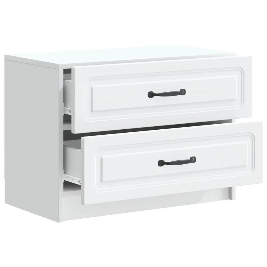 Cabinet de chevet Blanc 62 x 34,5 x 44,5 cm Bois d'ingénierie - 4