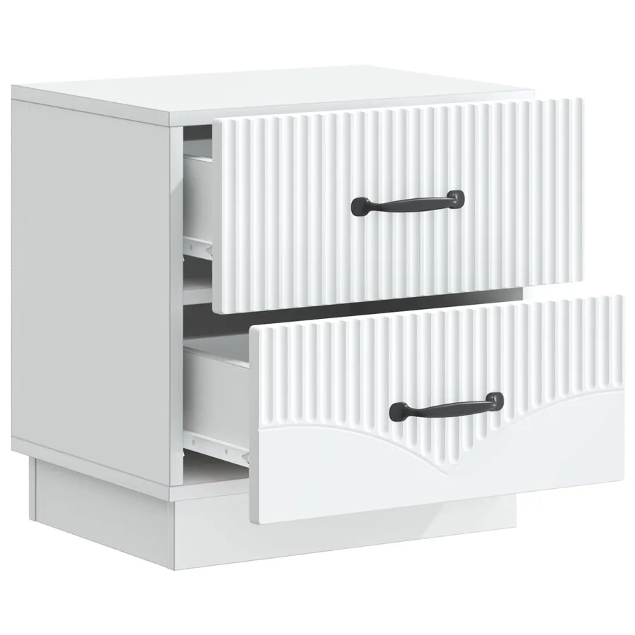 Cabinet de chevet Blanc 43 x 34,5 x 44,5 cm Bois d'ingénierie - 4