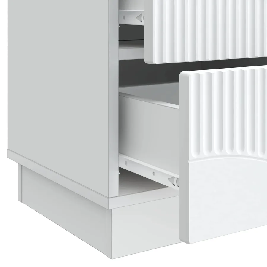 Cabinet de chevet Blanc 43 x 34,5 x 44,5 cm Bois d'ingénierie - 9