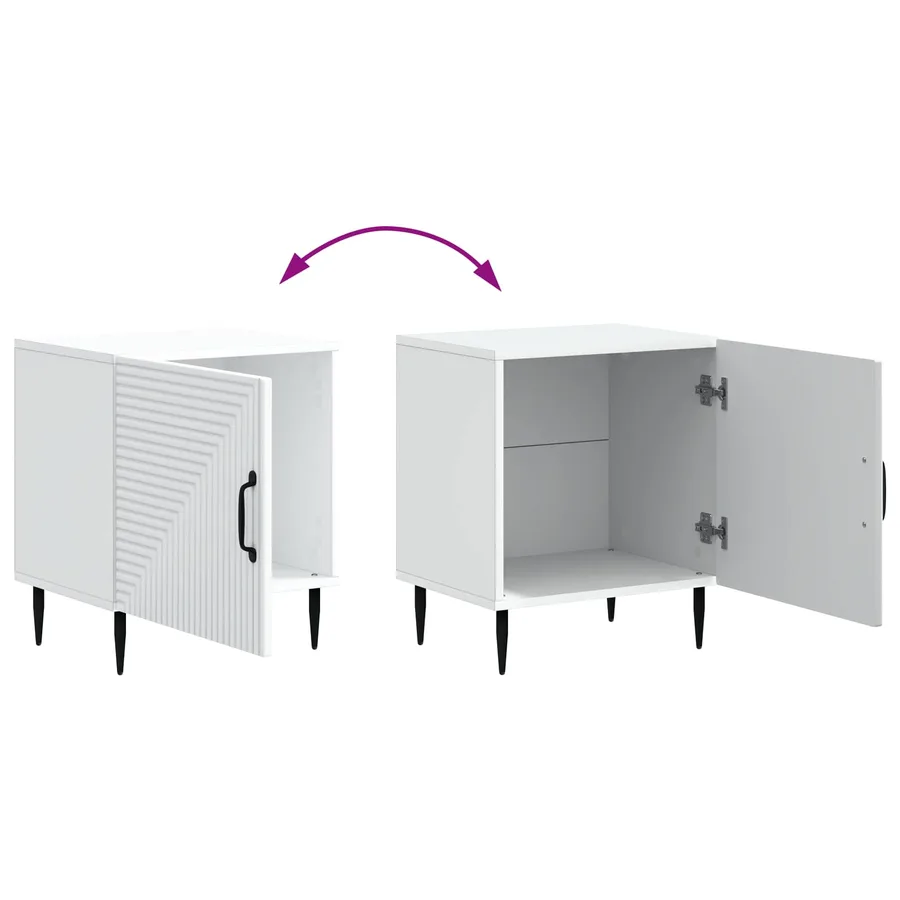 Cabinet de chevet 2 pcs Blanc 43 x 34,5 x 50 cm - 12