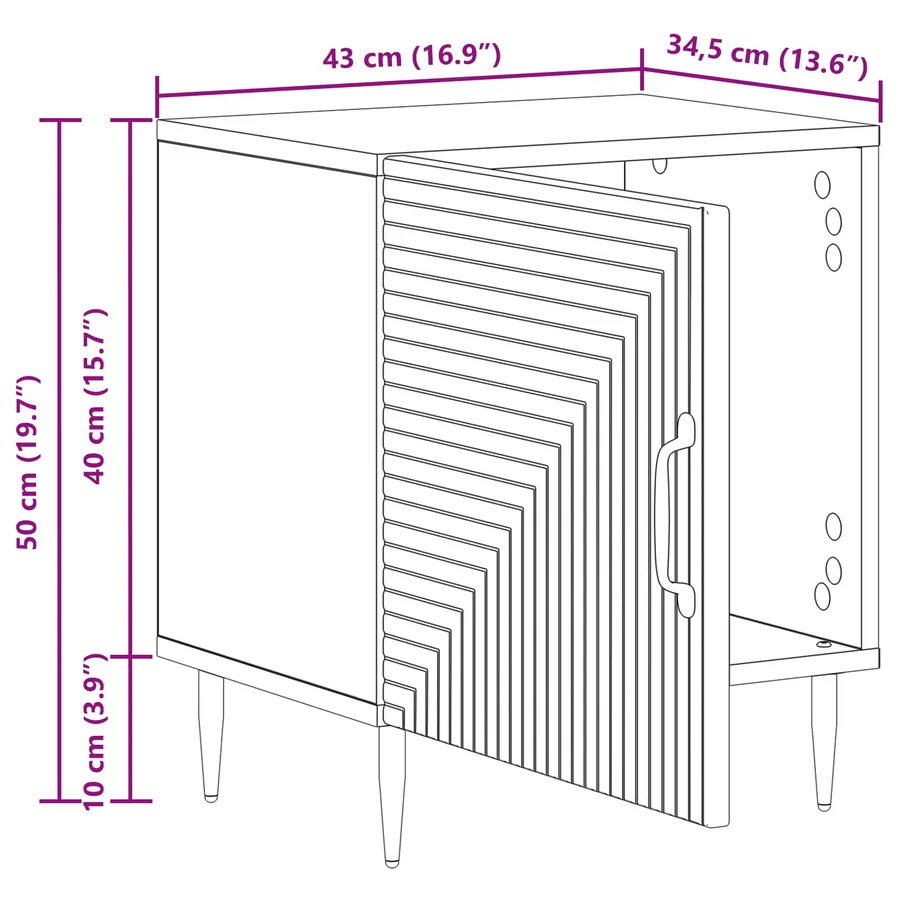 Cabinet de chevet 2 pcs Blanc 43 x 34,5 x 50 cm - 13