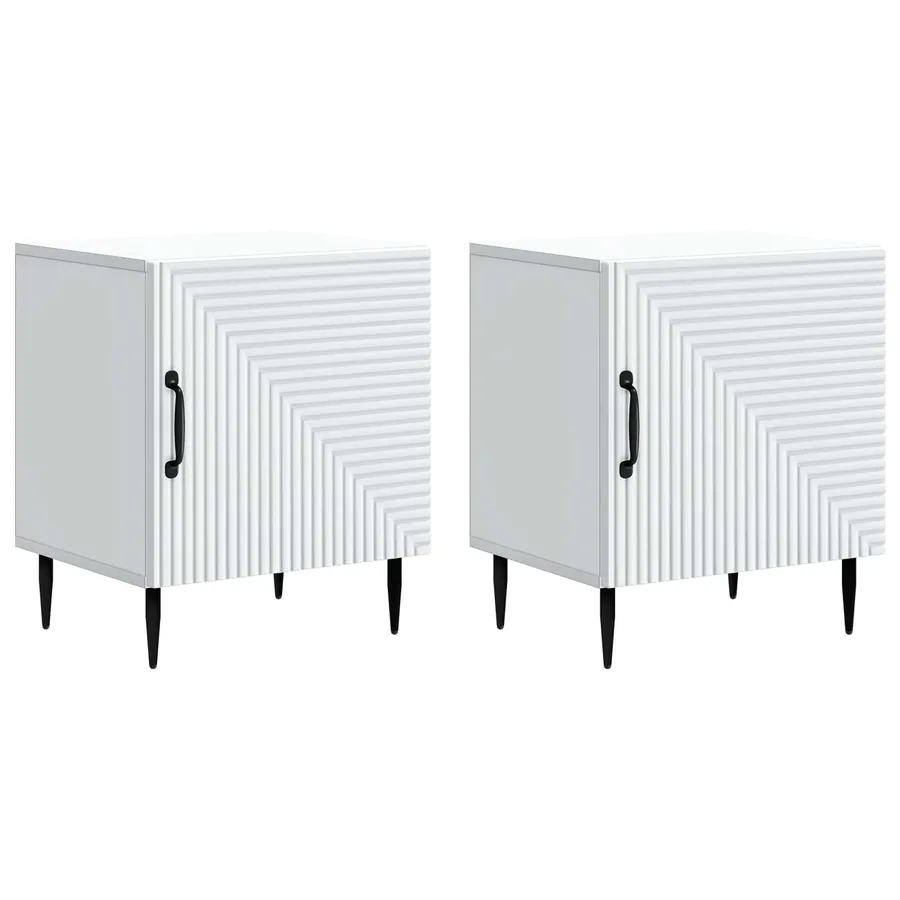 Cabinet de chevet 2 pcs Blanc 43 x 34,5 x 50 cm - 2