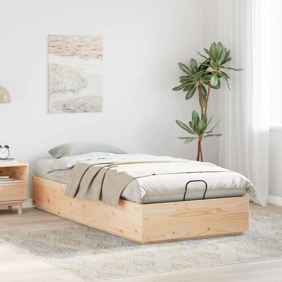 Cadre de lit ottoman avec rangement Naturel 75 x 190 cm - 4