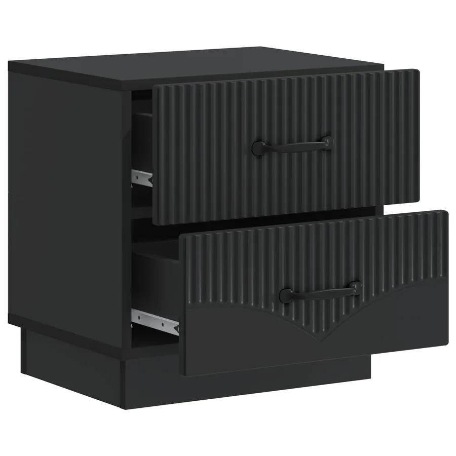 Cabinet de chevet Noir 43 x 34,5 x 44,5 cm Bois d'ingénierie - 4