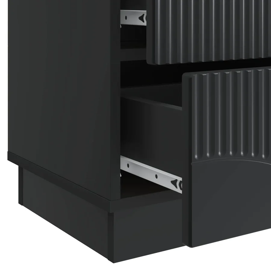 Cabinet de chevet Noir 43 x 34,5 x 44,5 cm Bois d'ingénierie - 9